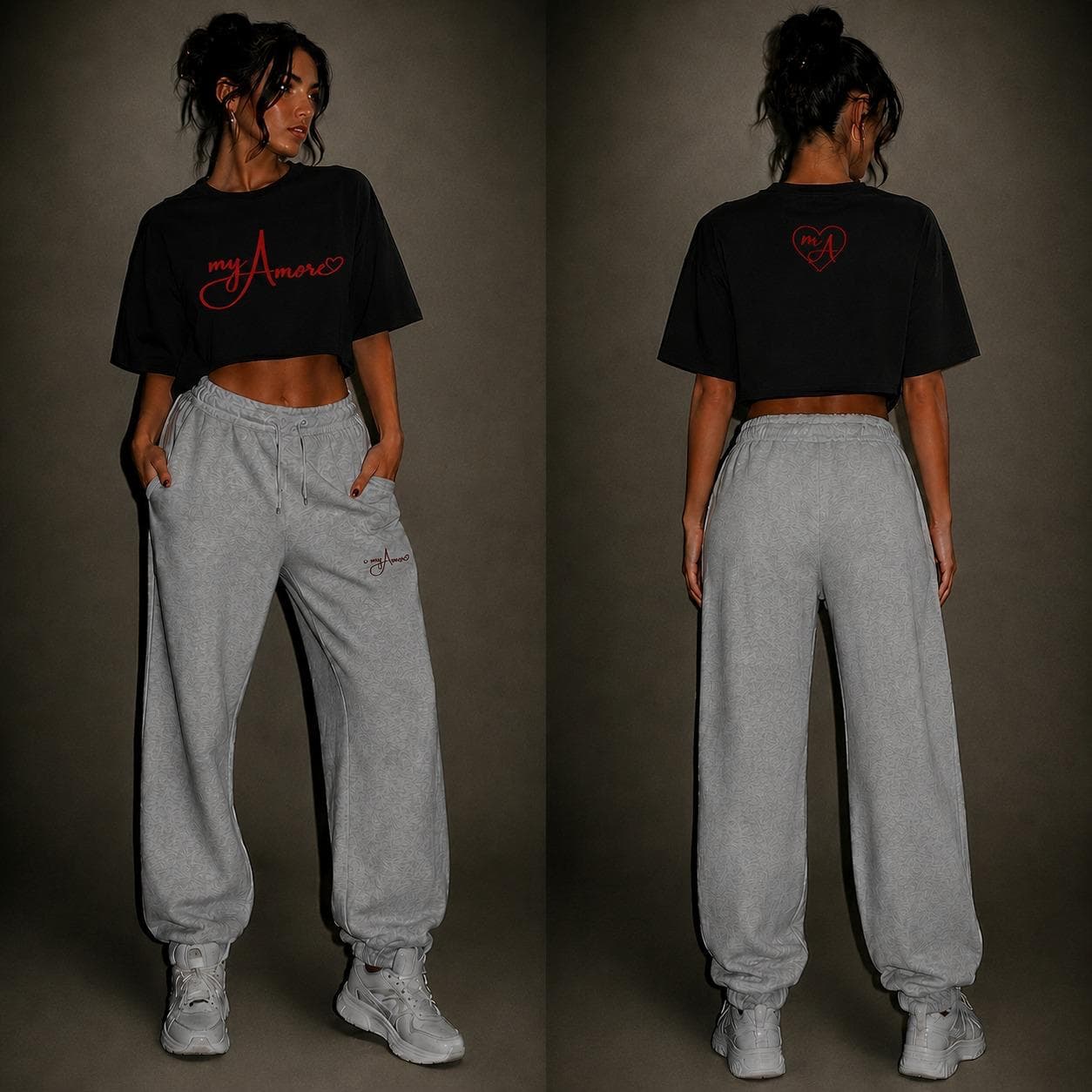 Crop T-shirt Logo Black