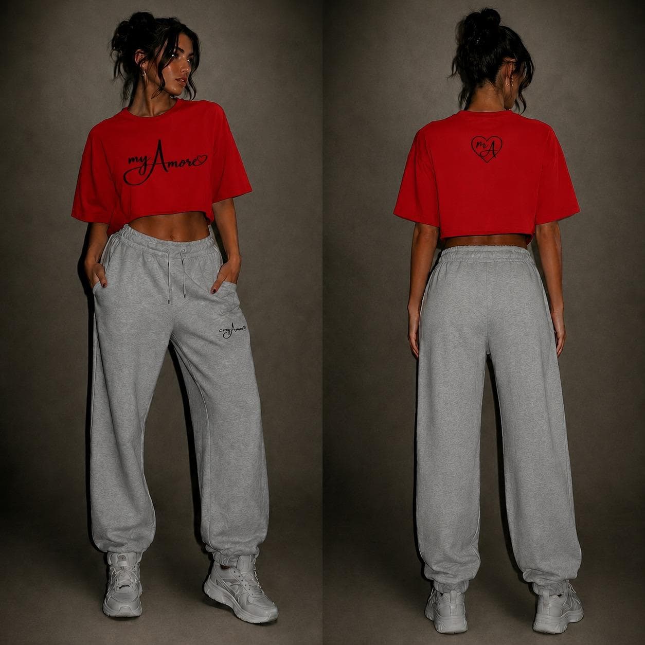 Crop T-shirt MyAmore w czerwonym kolorze